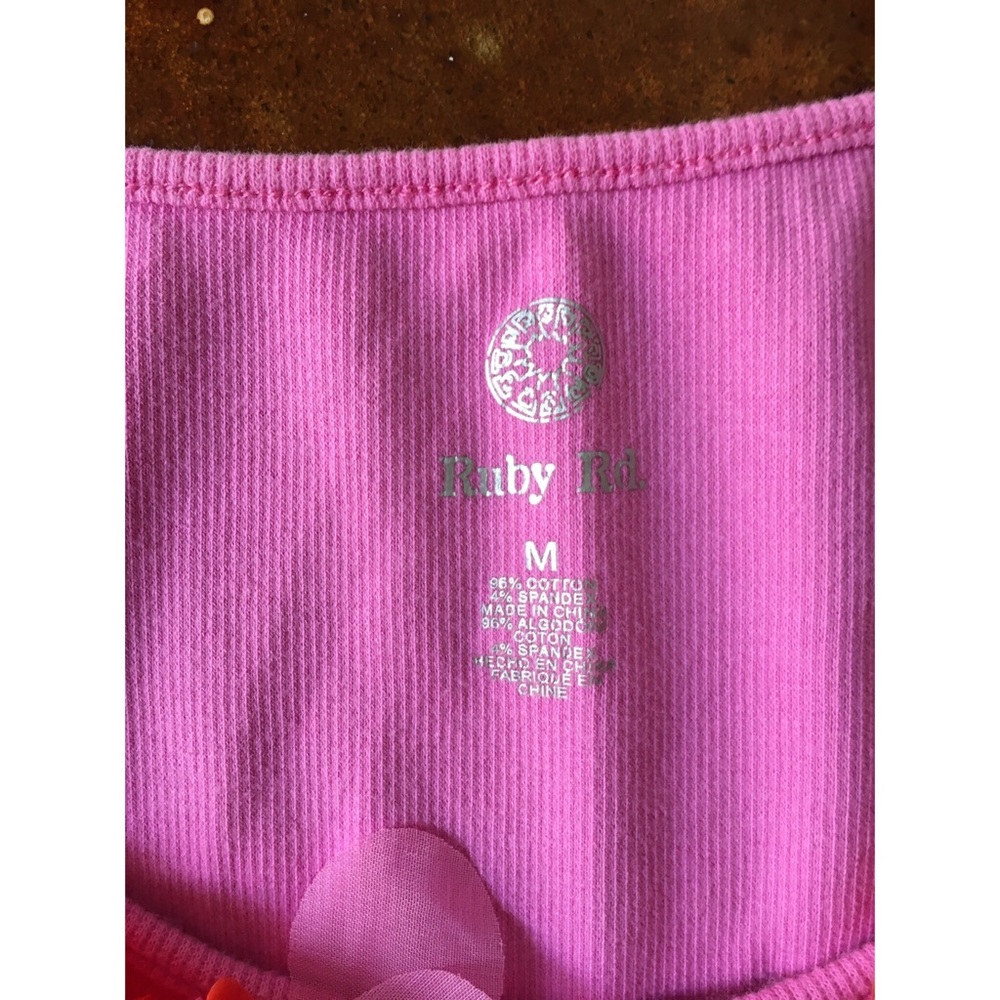 Ruby Road Pink Tank Top with Ruffle - Picture 2 of 5